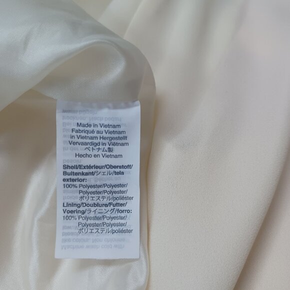 J Crew Mercantile Blouse Ivory Romantic V Neck Lined Tie Sleeve Womens 10 - Picture 11 of 14